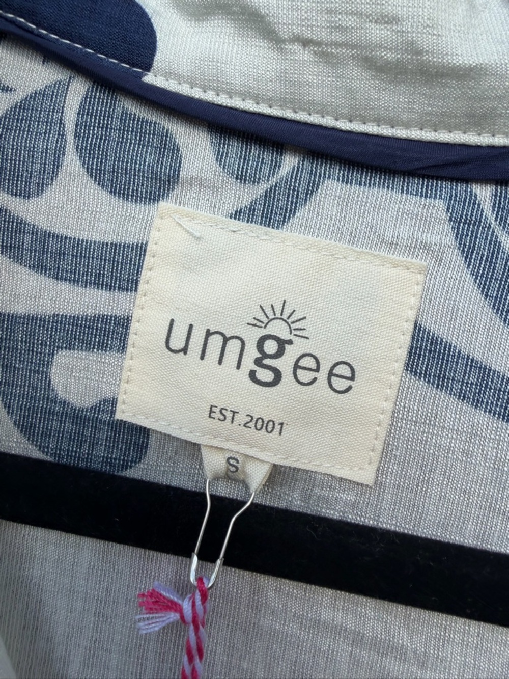 UMGEE Dress Boho Mini Ruffle NEW navy white boutique graduation - Picture 3 of 5